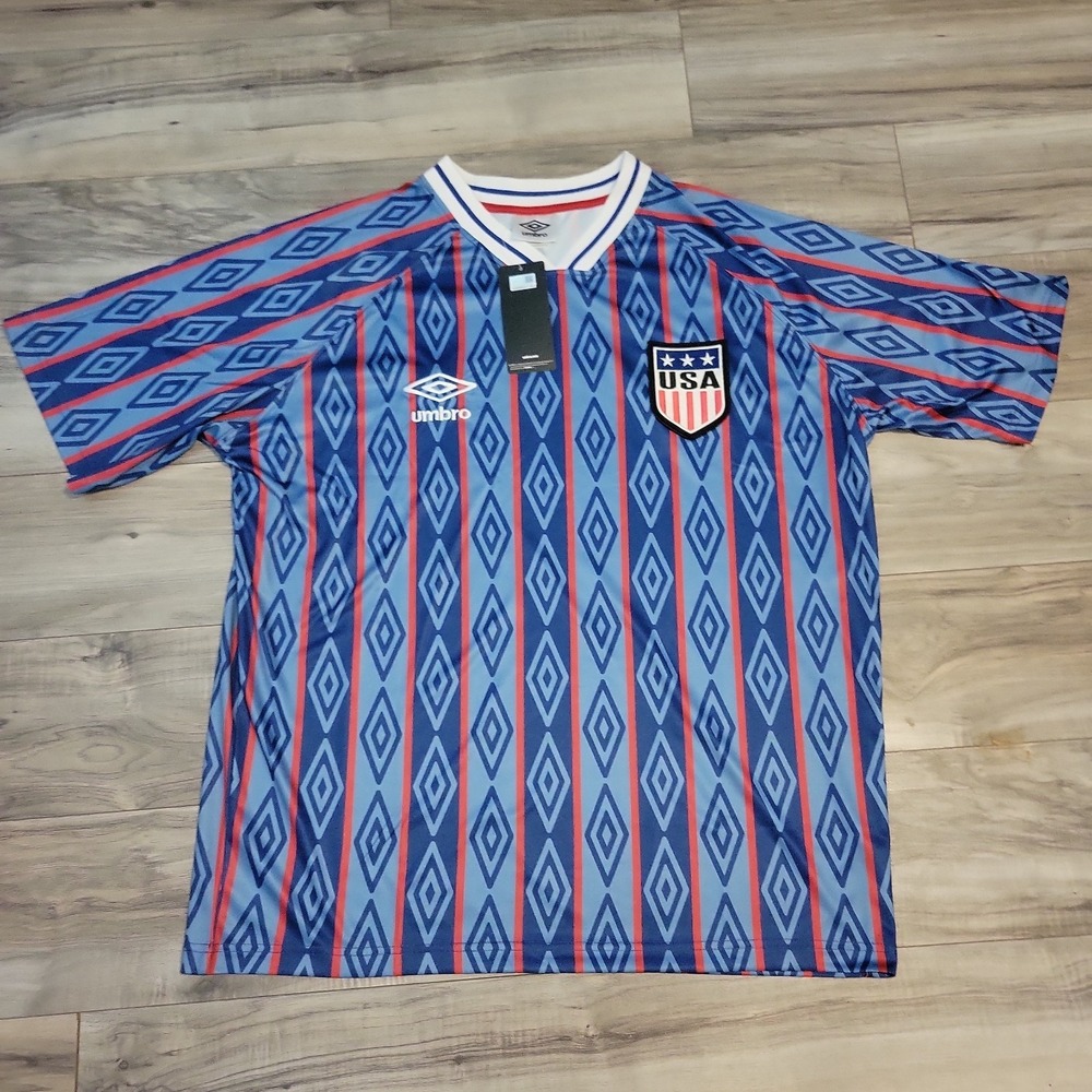 Umbro USA Retro Soccer Jersey Men Large Blue Blokecore Y2K Football Shirt NWT - Picture 3 of 10